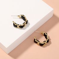 Fashion Hollow Chain C-shaped Earrings main image 4