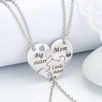 Fashion Lettering Peach Heart Pendent Necklace Set main image 1