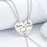 Fashion Lettering Peach Heart Pendent Necklace Set main image 5