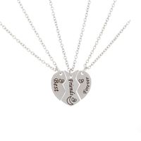 Fashion Lettering Peach Heart Pendent Necklace Set main image 6