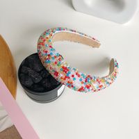 Fashion Full Diamond Wide-brimmed Crystal Candy Color Sponge Headband sku image 1