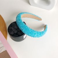 Fashion Full Diamond Wide-brimmed Crystal Candy Color Sponge Headband sku image 6