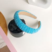 Fashion Full Diamond Wide-brimmed Crystal Candy Color Sponge Headband sku image 12