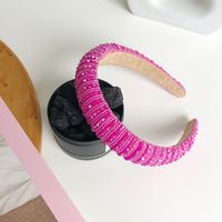 Fashion Full Diamond Wide-brimmed Crystal Candy Color Sponge Headband sku image 14