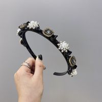 Multi-layer Pearl Rhinestone Alloy Butterfly Headband sku image 19