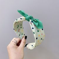 Children's Fabric Floral Fruit Colorful Bowknot Wide-sided Sponge Headband sku image 7