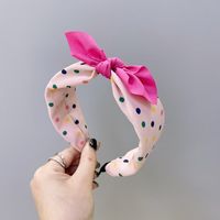 Children's Fabric Floral Fruit Colorful Bowknot Wide-sided Sponge Headband sku image 8