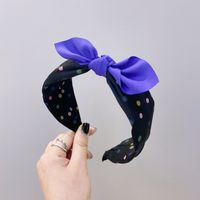 Children's Fabric Floral Fruit Colorful Bowknot Wide-sided Sponge Headband sku image 9