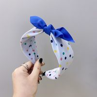 Children's Fabric Floral Fruit Colorful Bowknot Wide-sided Sponge Headband sku image 10