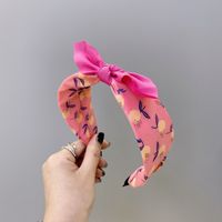 Children's Fabric Floral Fruit Colorful Bowknot Wide-sided Sponge Headband sku image 12