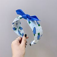Children's Fabric Floral Fruit Colorful Bowknot Wide-sided Sponge Headband sku image 14