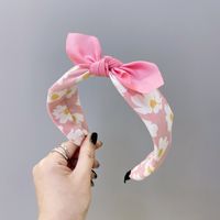 Children's Fabric Floral Fruit Colorful Bowknot Wide-sided Sponge Headband sku image 2