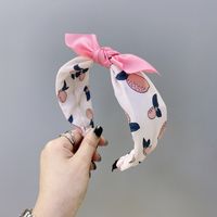 Children's Fabric Floral Fruit Colorful Bowknot Wide-sided Sponge Headband sku image 18