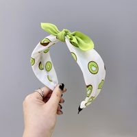 Children's Fabric Floral Fruit Colorful Bowknot Wide-sided Sponge Headband sku image 19