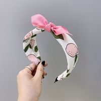 Children's Fabric Floral Fruit Colorful Bowknot Wide-sided Sponge Headband sku image 22