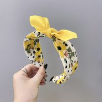 Children's Fabric Floral Fruit Colorful Bowknot Wide-sided Sponge Headband sku image 4