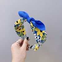 Children's Fabric Floral Fruit Colorful Bowknot Wide-sided Sponge Headband sku image 5