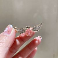 Korean Angel Wings Pink Crystal Hairpin sku image 1
