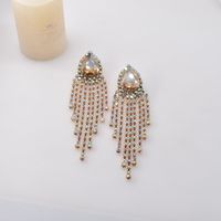 1 Pair Retro Solid Color Inlay Alloy Artificial Gemstones Drop Earrings main image 5