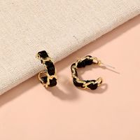 Fashion Hollow Chain C-shaped Earrings sku image 1