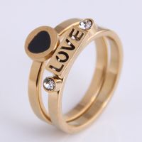 Korean Fashion Simple Stainless Steel Love Ring main image 2
