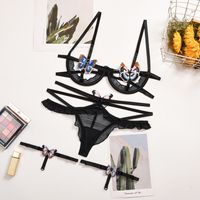 Sexy Butterfly Three-piece Underwear With Stitching sku image 1