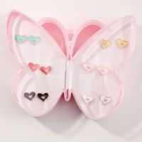 Fashion Cute Candy Color Alloy Dripping Love Earrings Set main image 3