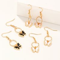 New Alloy Oil Dripping Butterfly Earrings Set main image 5