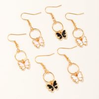 New Alloy Oil Dripping Butterfly Earrings Set sku image 1