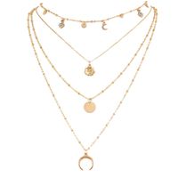 Fashion Moon Sun Stars Multilayer Necklace main image 3