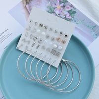 Simple Diamond Geometric Earrings 20 Pairs Set main image 4