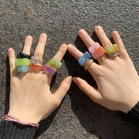 Retro Candy Color Acrylic Ring Wholesale main image 1