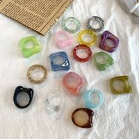Retro Candy Color Acrylic Ring Wholesale main image 3