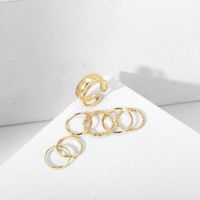 Simple Geometic Alloy Ring 7 Pieces Set main image 5