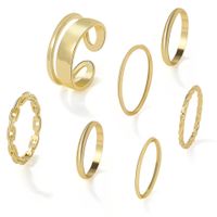 Simple Geometic Alloy Ring 7 Pieces Set main image 6