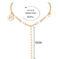 Retro Thin Chain Alloy Medallion Pendant Necklace main image 6