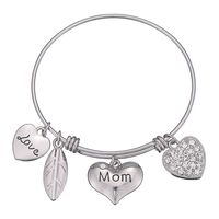 Adjustable Telescopic Letter Love Mom Stainless Steel Bracelet main image 5