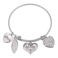 Bracelet Télescopique Réglable En Acier Inoxydable Lettre Love Mom main image 5