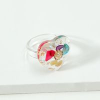 Fashion Transparent Resin Heart-shape Ring Wholesale main image 1