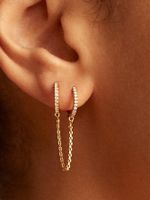 Fashion Copper Inlaid Zircon Chain Link Earring Wholesale main image 1