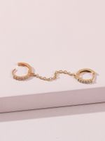 Fashion Copper Inlaid Zircon Chain Link Earring Wholesale main image 3