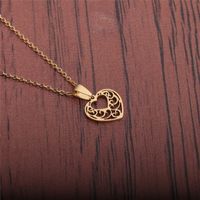 Simple Heart Zircon Pendant Necklace main image 5