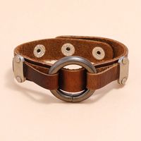 Retro Circle Leather Bracelet main image 4