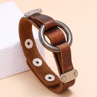 Retro Circle Leather Bracelet main image 5