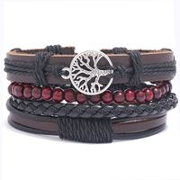 Mode Glücklich Baum Geflochtenes Lederarmband main image 1