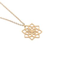 Fashion Hollow Lotus Pendant Necklace main image 2