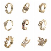 Fashion Flower Zircon Copper Ring Wholesale main image 5