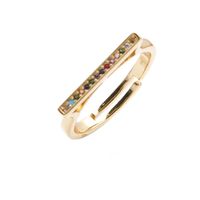 Geometric Open Color Zircon Copper Ring main image 1