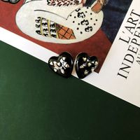 Retro Heart-shape Alloy Earrings Wholesale sku image 3