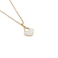 Simple Heart Zircon Pendant Necklace sku image 3